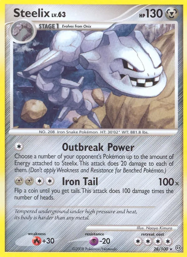 Carta Pokémon Steelix 28/100 Stormfront