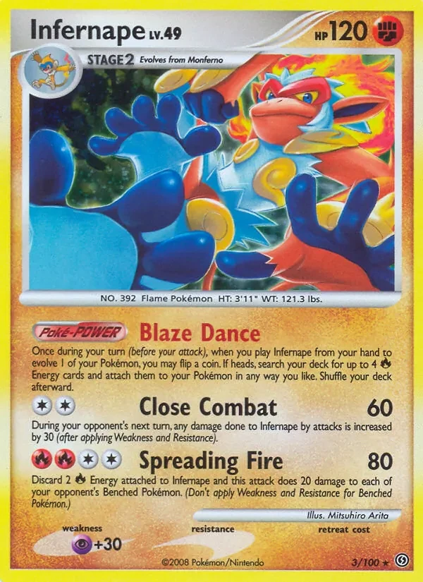 Infernape 3/100 Stormfront Pokémon card