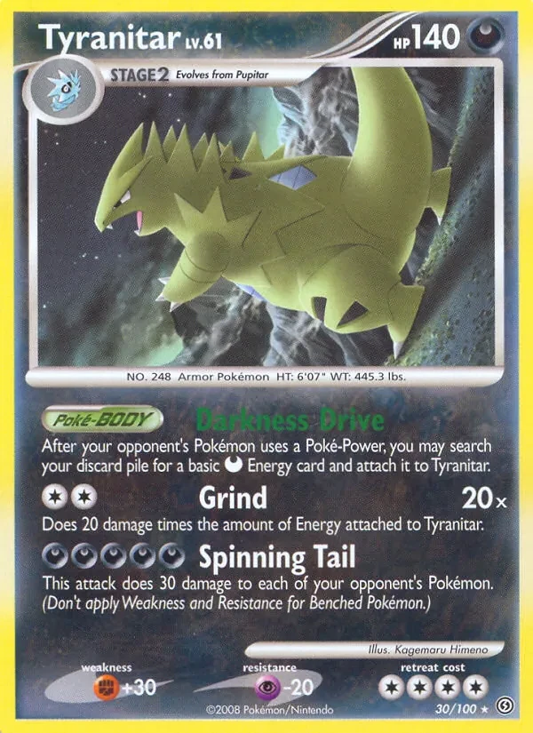 Carta Pokémon Tyranitar 30/100 Stormfront