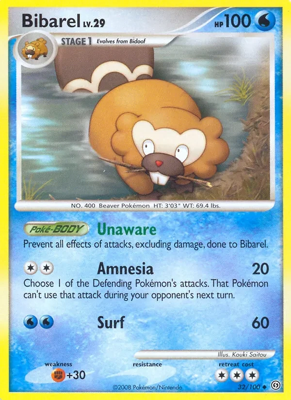 Bibarel 32/100 Stormfront Pokémon card