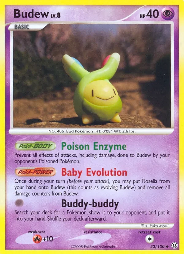 Budew 33/100 Stormfront Pokémon card