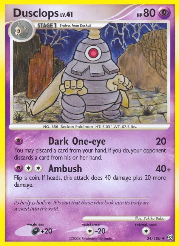 Dusclops 34/100 Stormfront Pokémon card
