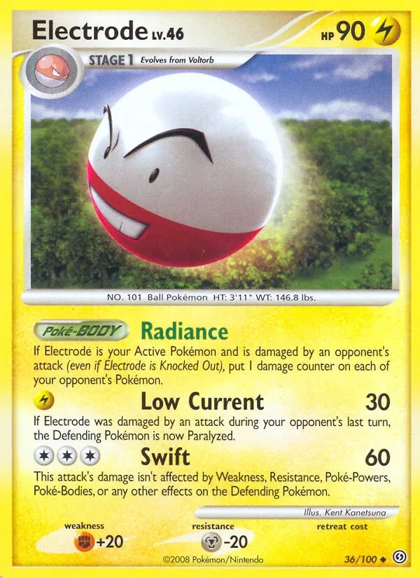 Electrode 36/100 Stormfront Pokémon card
