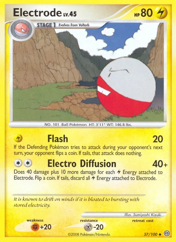 Electrode 37/100 Stormfront Pokémon card