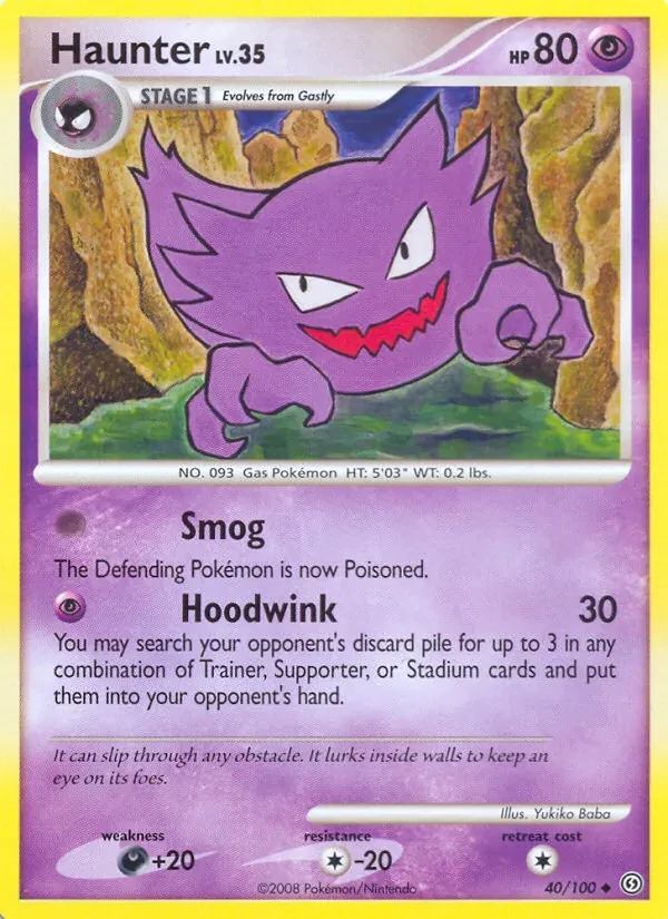 Haunter 40/100 Stormfront Pokémon card