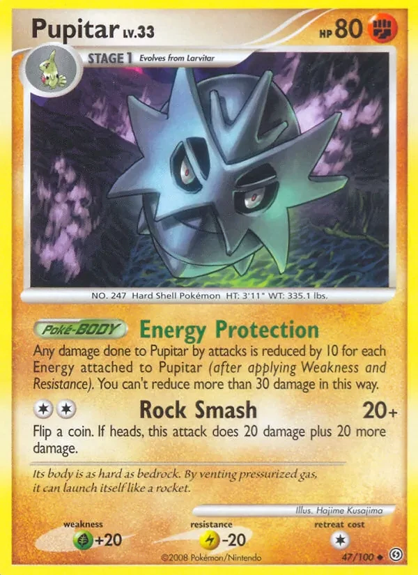 Pupitar 47/100 Stormfront Pokémon card