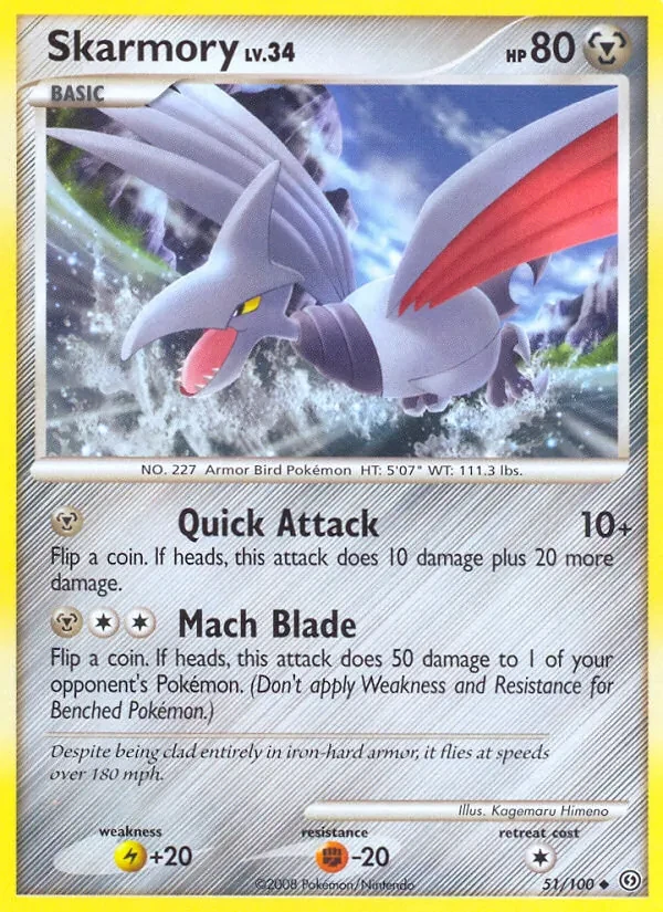 Skarmory 51/100 Stormfront Pokémon card