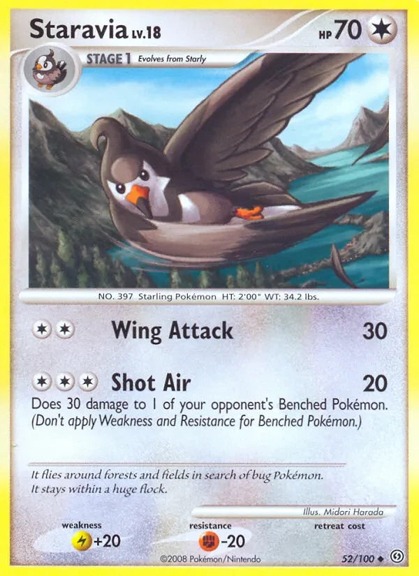 Staravia 52/100 Stormfront Pokémon card