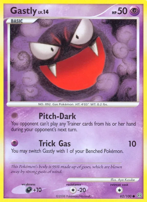 Gastly 62/100 Stormfront Pokémon card