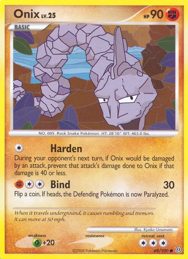 Onix 69/100 Stormfront Pokémon card