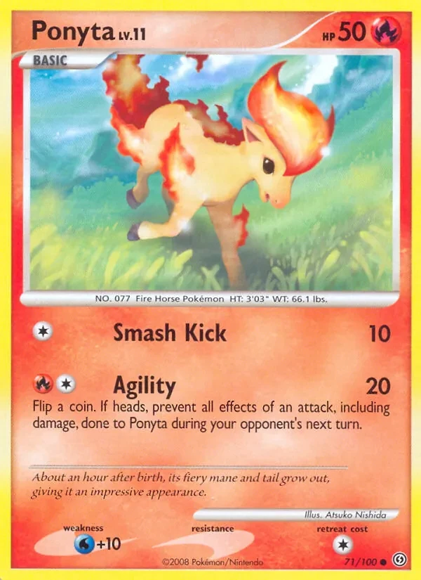 Ponyta 71/100 Stormfront Pokémon card