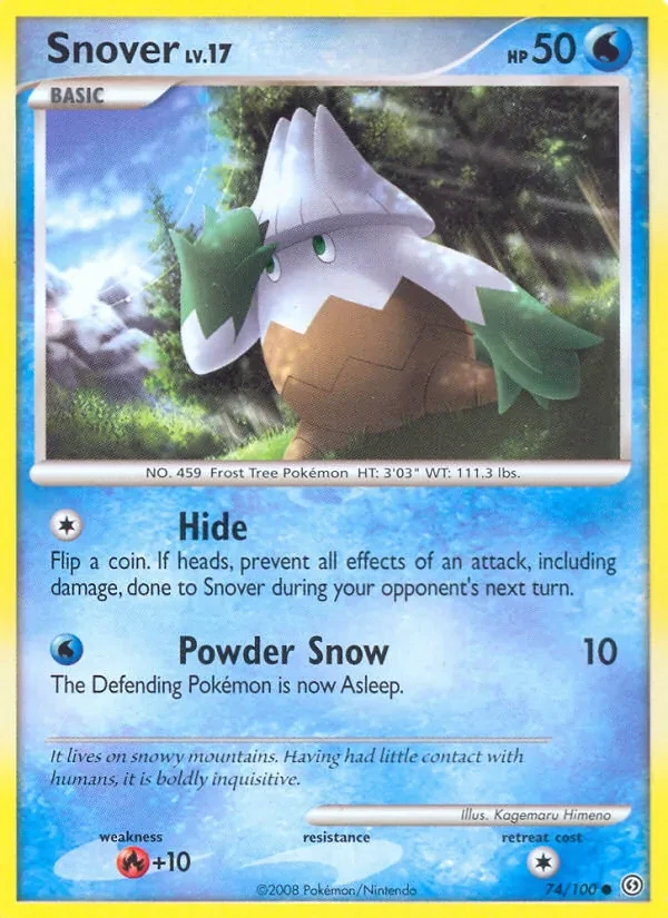 Snover 74/100 Stormfront Pokémon card