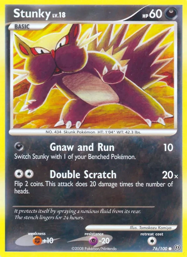 Stunky 76/100 Stormfront Pokémon card