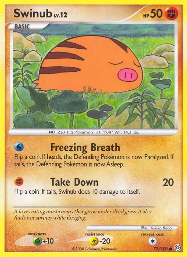 Swinub 77/100 Stormfront Pokémon card