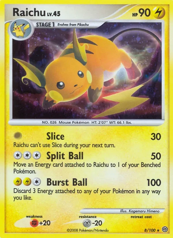 Raichu 8/100 Stormfront Pokémon card