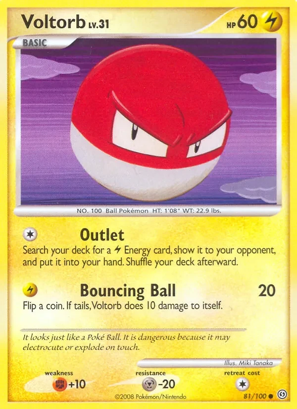 Voltorb 81/100 Stormfront Pokémon card