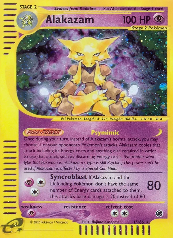 Alakazam 1/165 Expedition Base Set Pokémon card