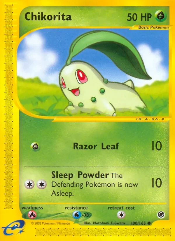 Chikorita 100/165 Expedition Base Set Pokémon card