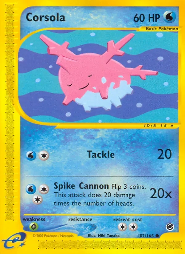 Corsola 102/165 Expedition Base Set Pokémon card