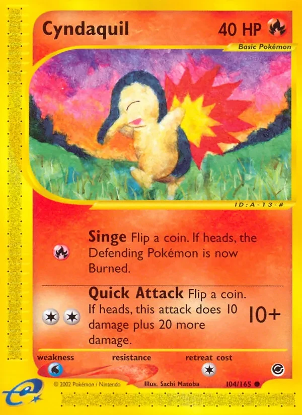 Cyndaquil 104/165 Expedition Base Set Pokémon card