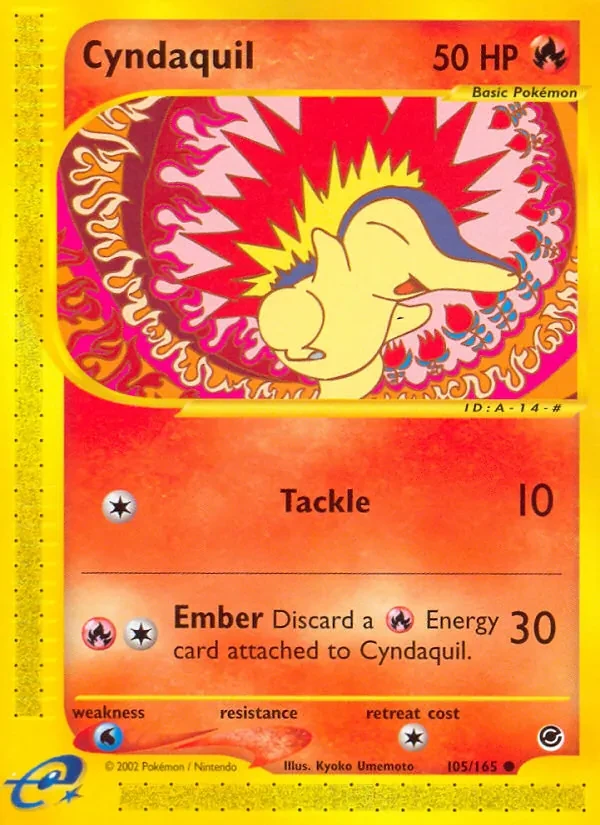 Cyndaquil 105/165 Expedition Base Set Pokémon card