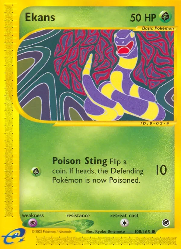 Ekans 108/165 Expedition Base Set Pokémon card