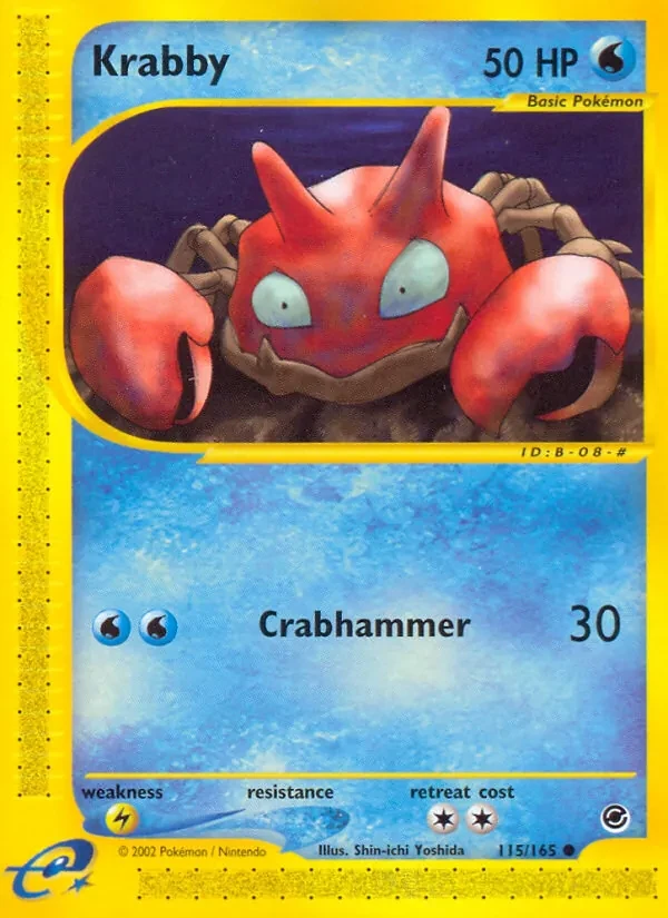 Krabby 115/165 Expedition Base Set Pokémon card