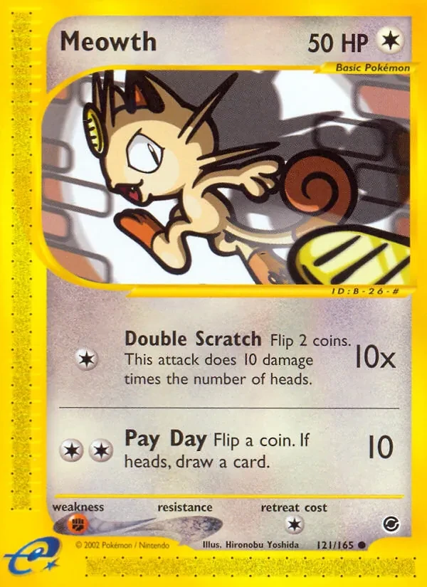 Meowth 121/165 Expedition Base Set Pokémon card