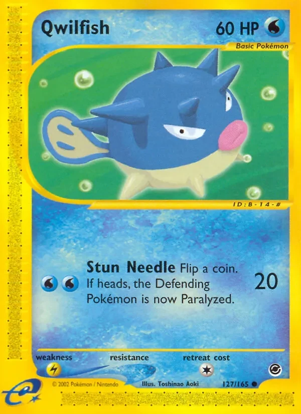 Qwilfish 127/165 Expedition Base Set Pokémon card