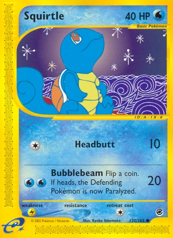 Squirtle 132/165 Expedition Base Set Pokémon Karte