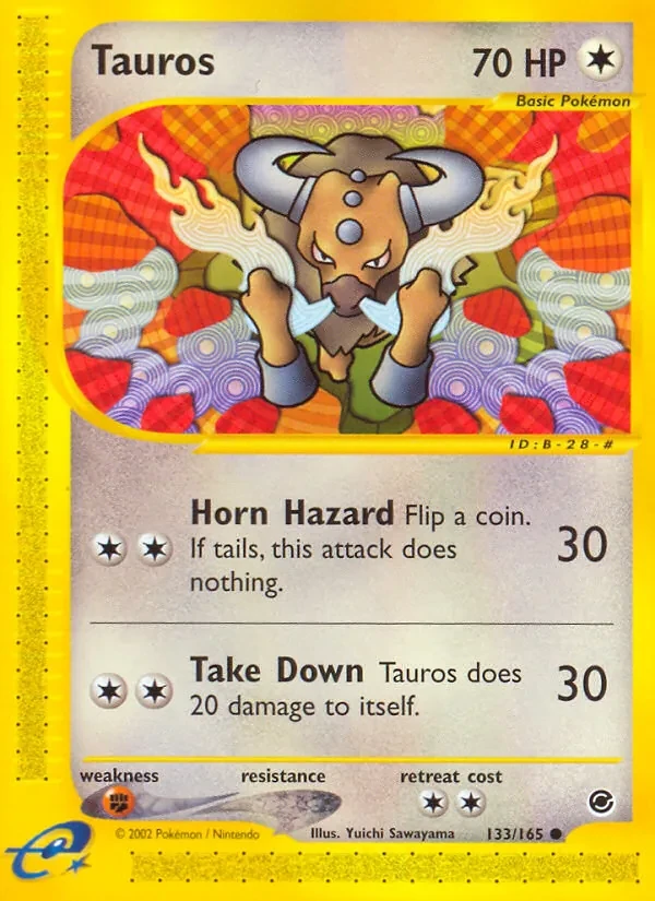 Tauros 133/165 Expedition Base Set Pokémon card