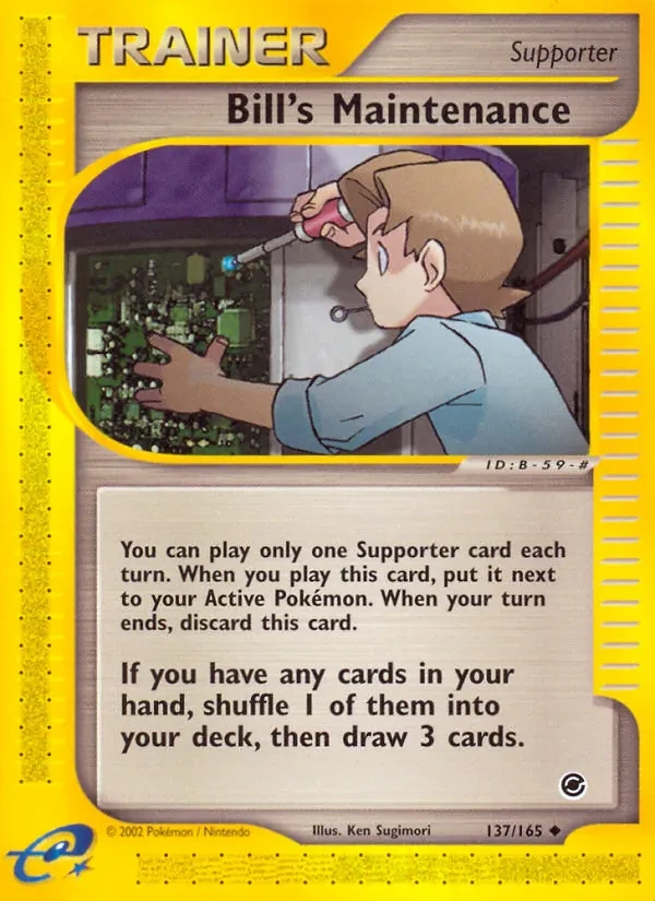 Bill's Maintenance 137/165 Expedition Base Set Pokémon Karte