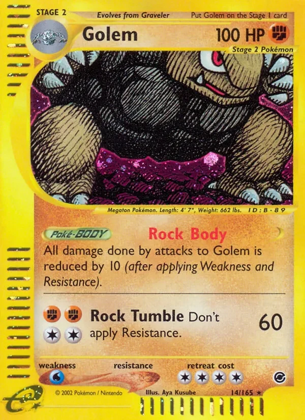 Golem 14/165 Expedition Base Set Pokémon card