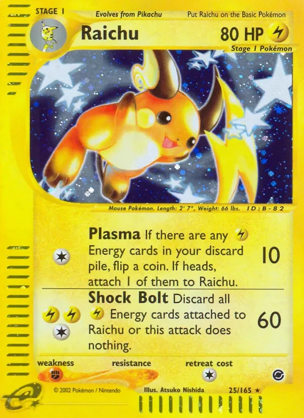 Raichu 25/165 Expedition Base Set Pokémon card