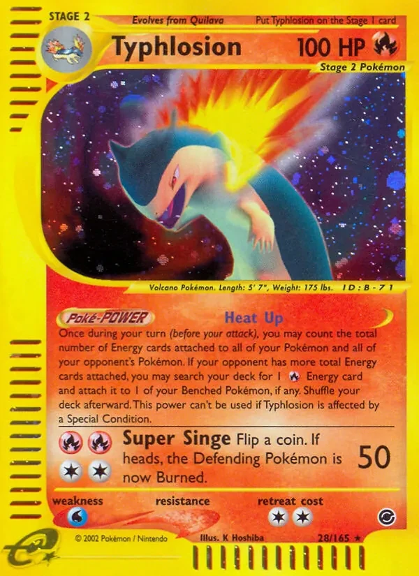 Typhlosion 28/165 Expedition Base Set Pokémon card