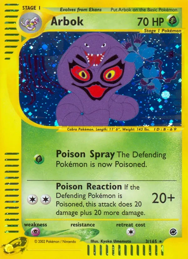 Arbok 3/165 Expedition Base Set Pokémon Karte