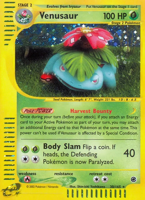 Venusaur 30/165 Expedition Base Set Pokémon card