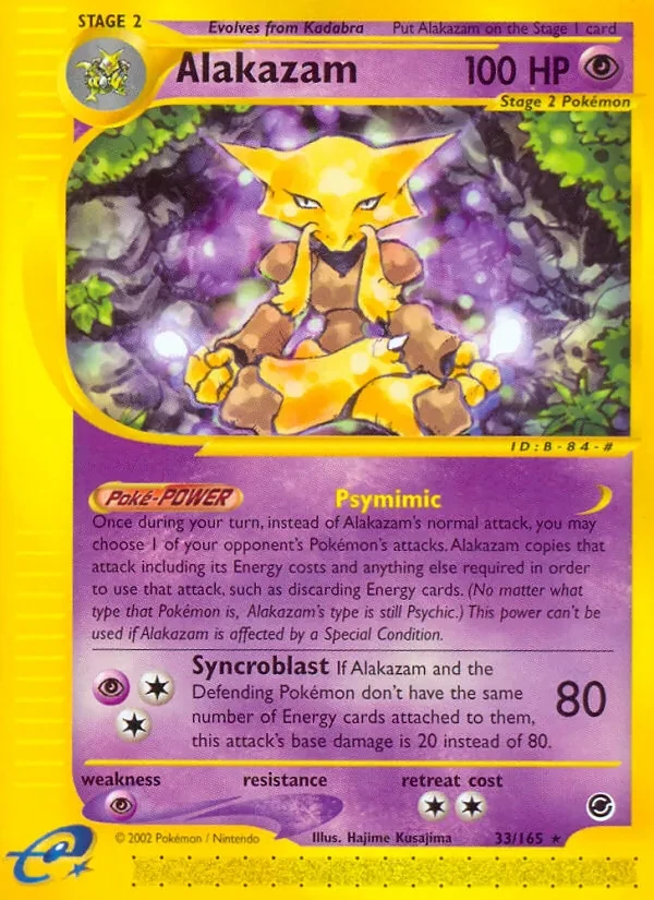 Alakazam 33/165 Expedition Base Set Pokémon card