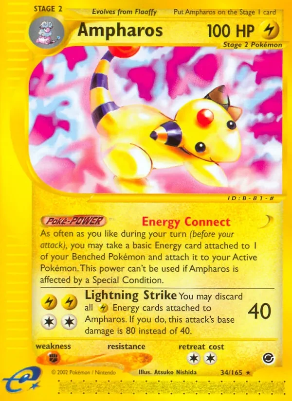 Ampharos 34/165 Expedition Base Set Pokémon card