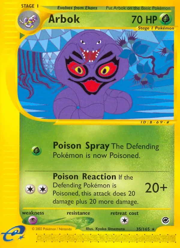Arbok 35/165 Expedition Base Set Pokémon card