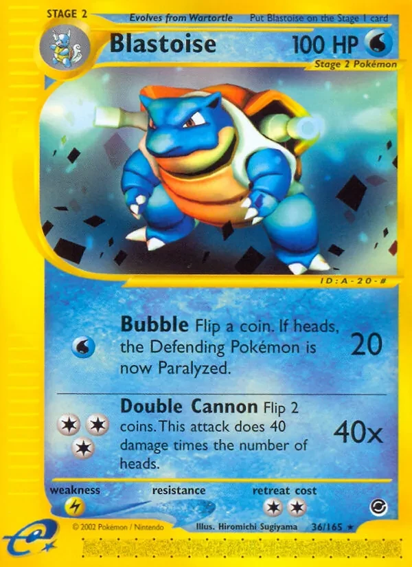 Blastoise 36/165 Expedition Base Set Pokémon card