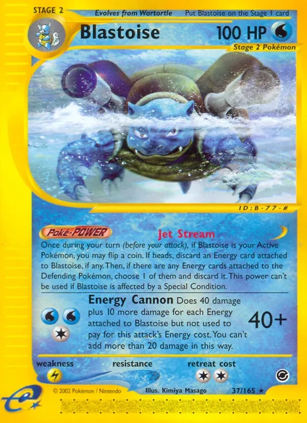 Blastoise 37/165 Expedition Base Set Pokémon card
