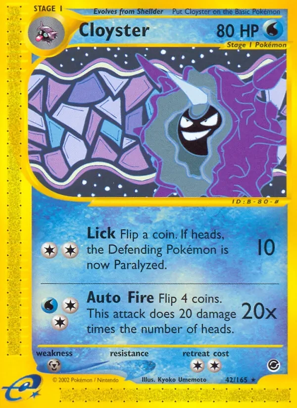 Cloyster 42/165 Expedition Base Set Pokémon card