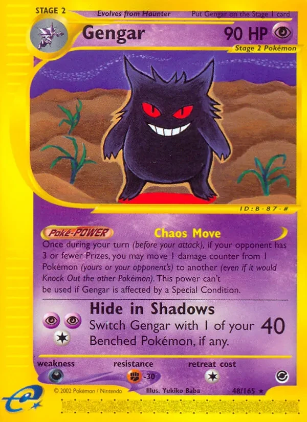 Gengar 48/165 Expedition Base Set Pokémon Karte