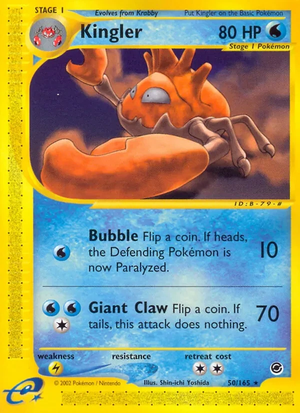 Kingler 50/165 Expedition Base Set Pokémon card