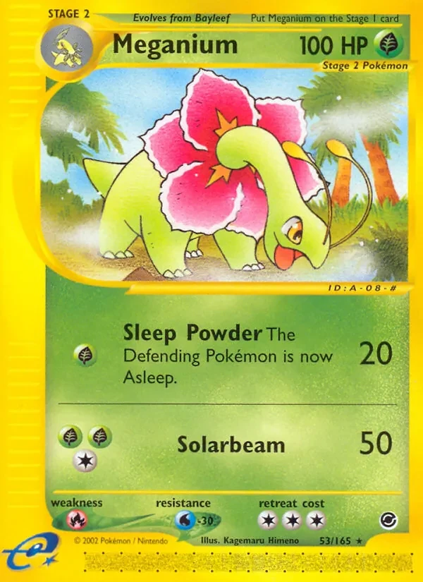 Meganium 53/165 Expedition Base Set Pokémon card