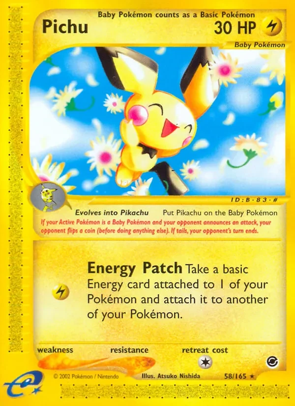 Pichu 58/165 Expedition Base Set Pokémon card