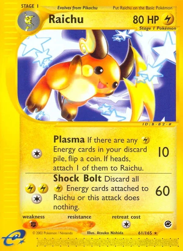 Raichu 61/165 Expedition Base Set Pokémon card