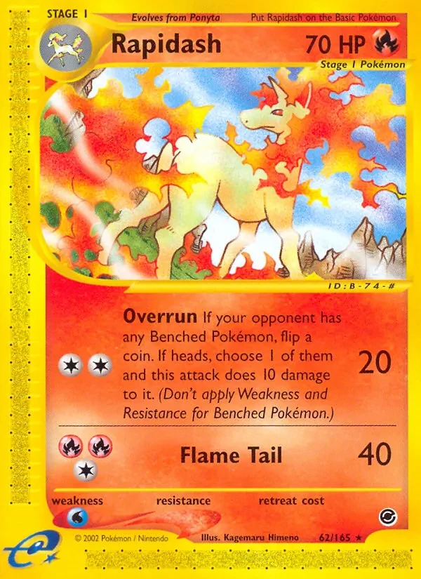 Rapidash 62/165 Expedition Base Set Pokémon card