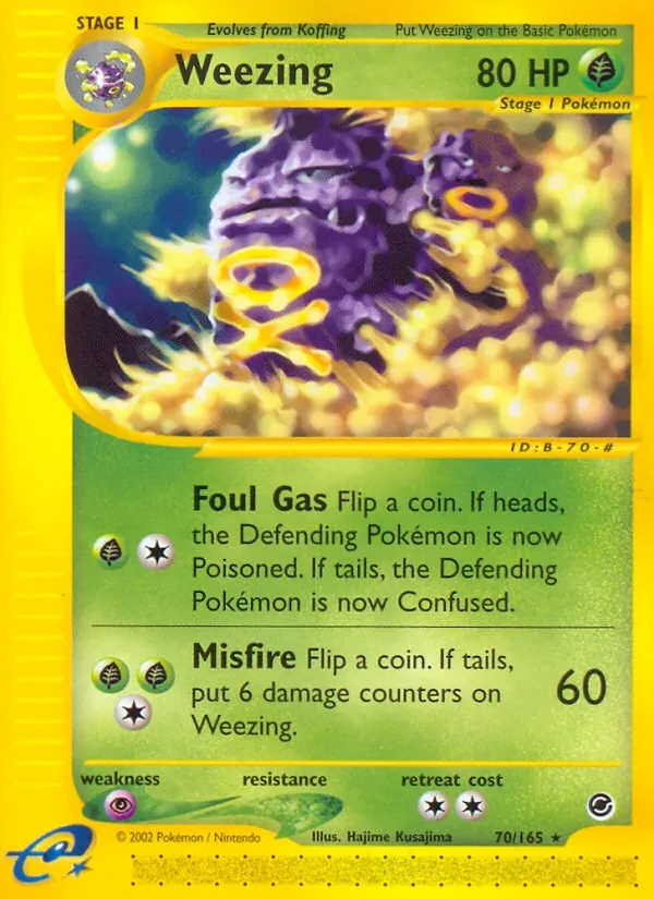 Weezing 70/165 Expedition Base Set Pokémon card